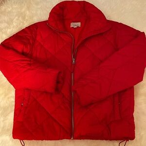 Loft red quilted jacket.